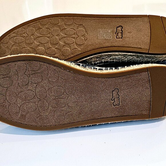 Coach Womens Collins Denim Espadrilles Slip Shoe Size 8 Navy Signature Canvas - Picture 7 of 9